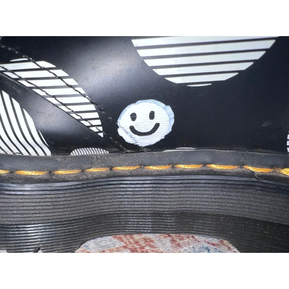 Dr. Martens Unisex 1461 Black + White Polka Dot Smooth Leather‎ Platforms L10/M9